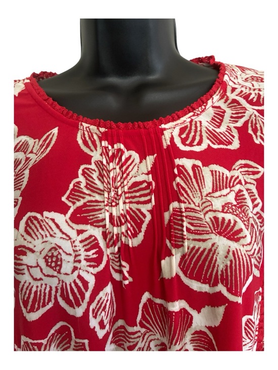 NWT Nautica Jeans Red and White Floral Top Size L - Picture 5 of 10